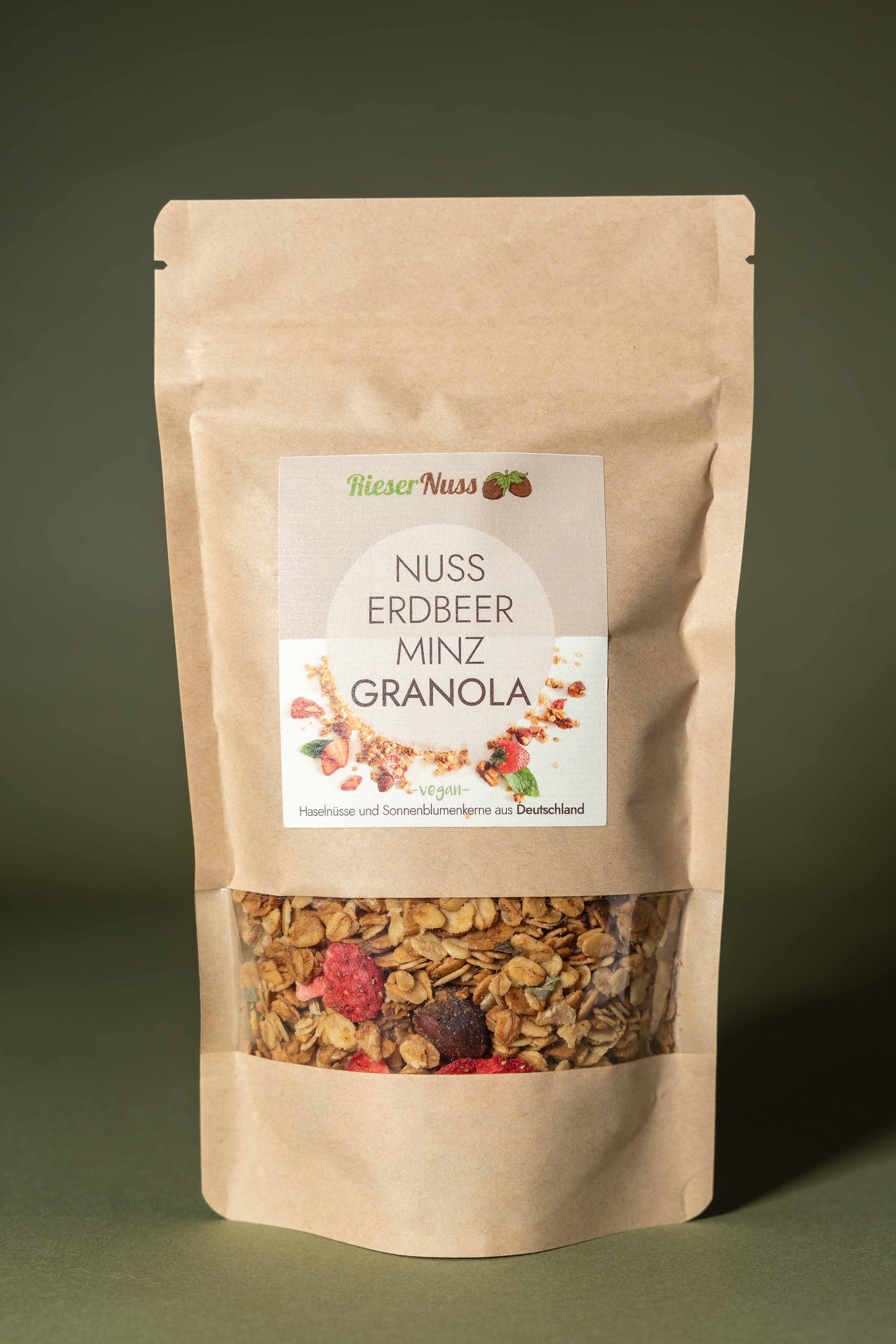 Nuss-Erdbeer-Minz Granola 250 g