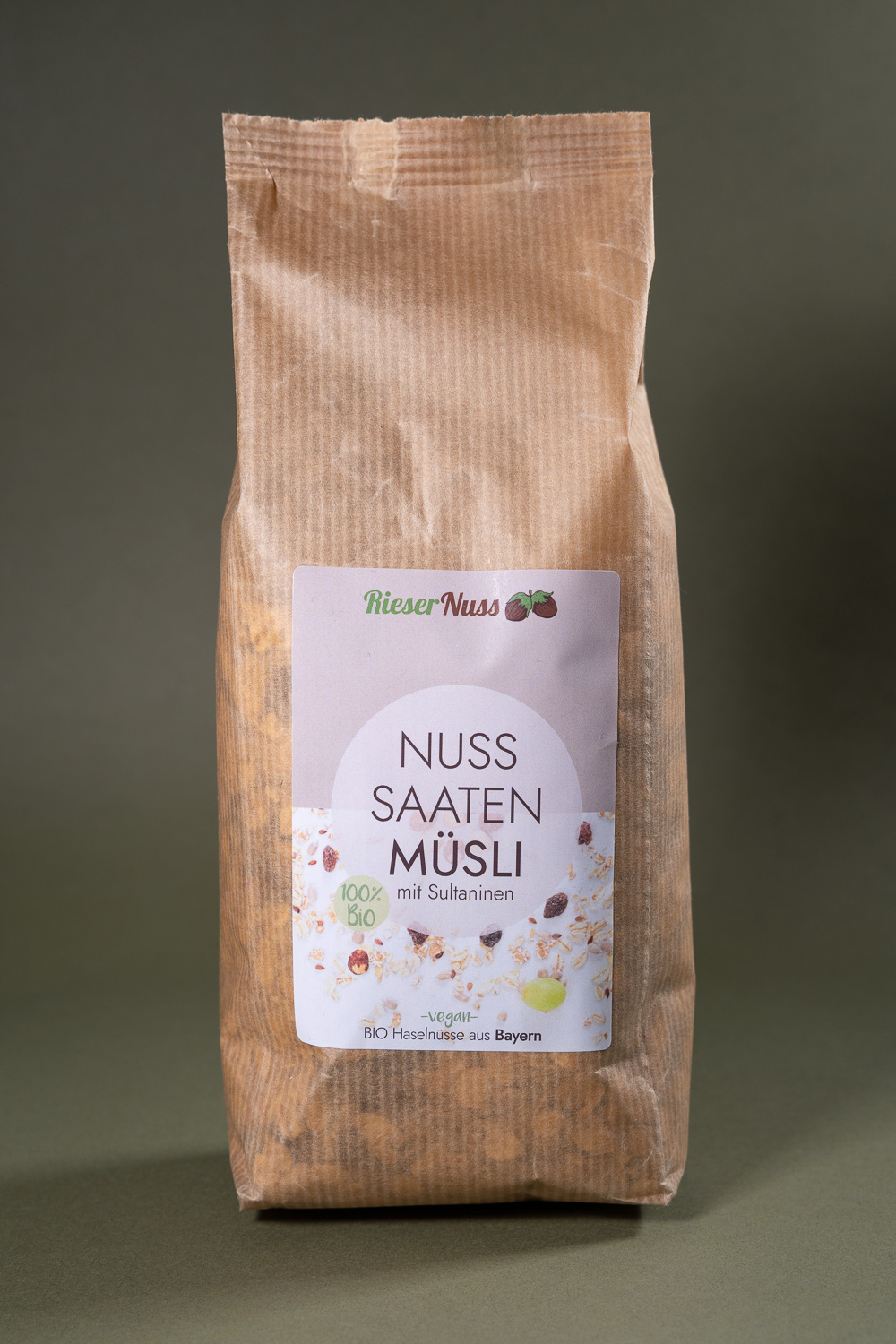 Bio Nuss Saaten Müsli 600g - mit ganzen Haselnüssen und Sonnenblumenkernen aus Bayern
